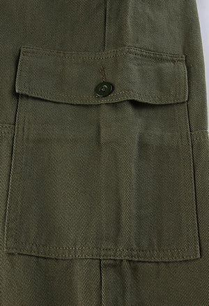 Jean cargo droit à poches plaquées