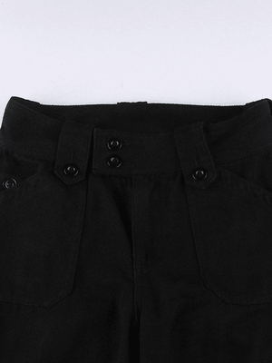 Jean cargo droit boutonné