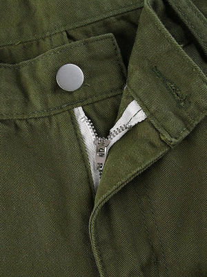 Jean cargo imprimé taille basse