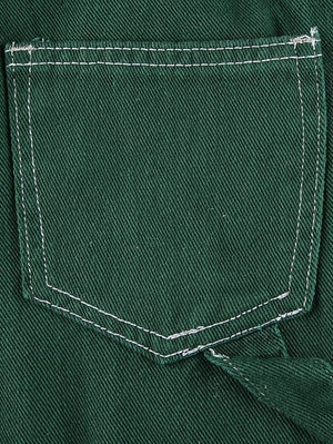 Jean cargo taille haute avec poche plaquée