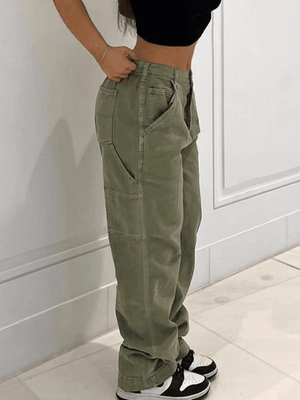 Jean cargo vert délavé vintage