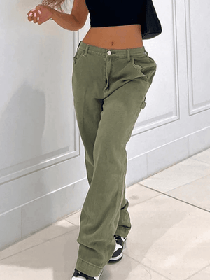 Jean cargo vert délavé vintage