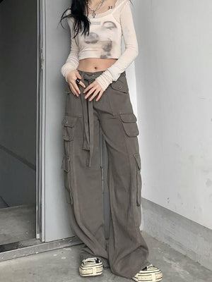 Jean cargo vintage avec poches