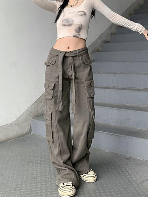 Jean cargo vintage avec poches