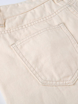 Jean étoile contrastant taille haute