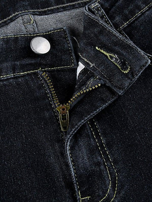 Jean évasé taille basse délavé