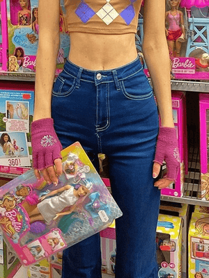 Jean évasé taille haute classique