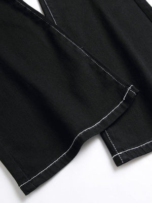 Jean évasé taille mi-haute délavé