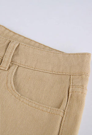 Jean évasé uni taille haute