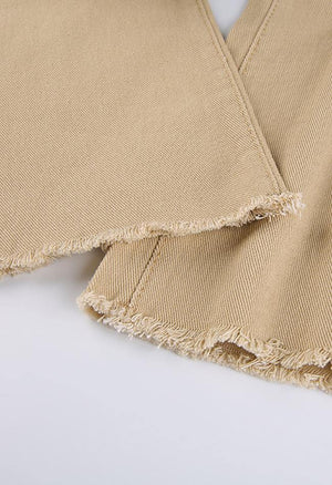 Jean évasé uni taille haute