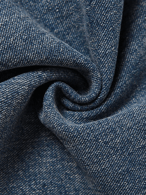 Jupe longue en jean patchwork fendue au dos