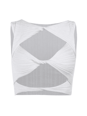 Kink Cutout White Tank Top
