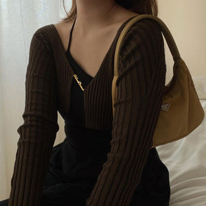 Knitted Cardigan Women Top