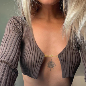 Knitted Cardigan Women Top