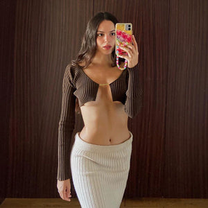 Knitted Cardigan Women Top