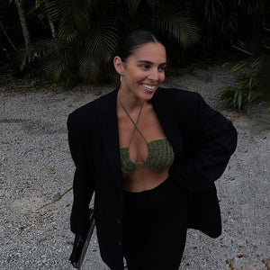 Knitting Halter Crop Top