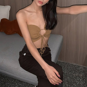 Knitting Halter Crop Top