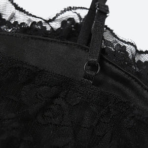 Lace Sheer Mini Dress view 5 | MAUVSTUDIO®