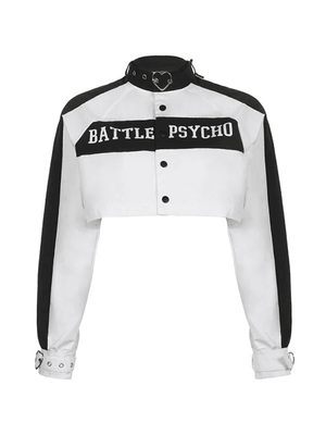 Letter Graphic Color Block Zip-Up Hoodie