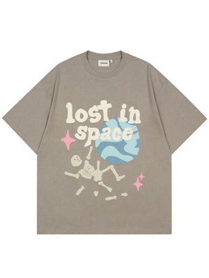 'Lost in Space' Graphic Print Cotton T-Shirt
