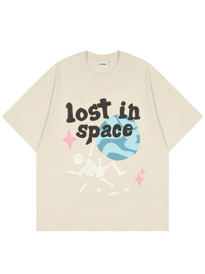 'Lost in Space' Graphic Print Cotton T-Shirt