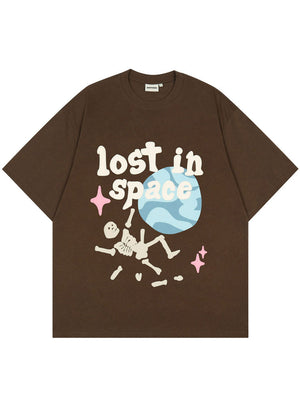 'Lost in Space' Graphic Print Cotton T-Shirt