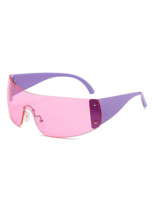 Lunettes de soleil Y2K futuristes sans monture