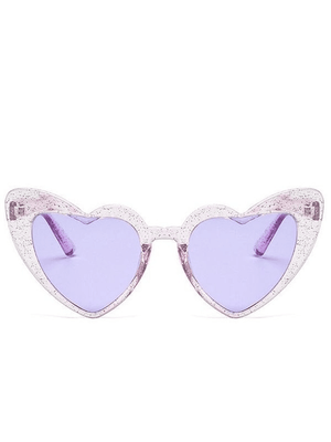 Lunettes de soleil à motif cœur scintillant