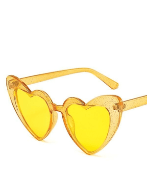 Lunettes de soleil à motif cœur scintillant