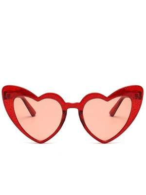 Lunettes de soleil à motif cœur scintillant