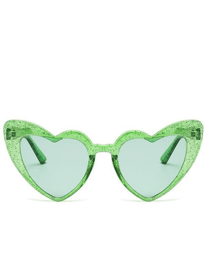 Lunettes de soleil à motif cœur scintillant