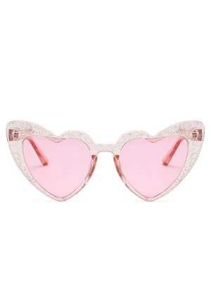Lunettes de soleil à motif cœur scintillant