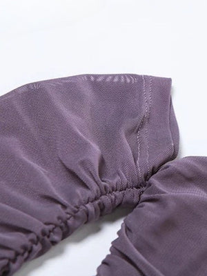 Mesh Ruffled Strapless Mini Dress view 6 | MAUVSTUDIO®