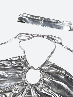 Metallic Halter Neck Top – MAUVSTUDIO®