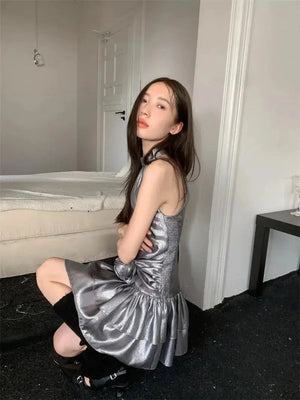 Metallic Mini Dress view 6 | MAUVSTUDIO®