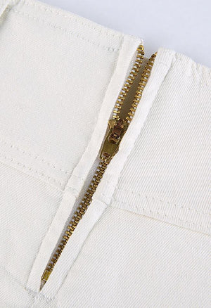 Mini jupe patineuse en jean