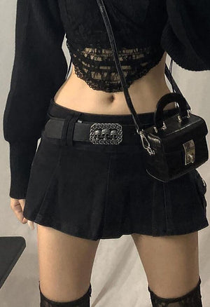 Mini jupe patineuse en jean