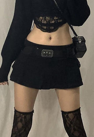 Mini jupe patineuse en jean