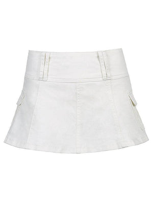 Mini jupe patineuse en jean