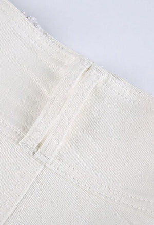 Mini jupe patineuse en jean