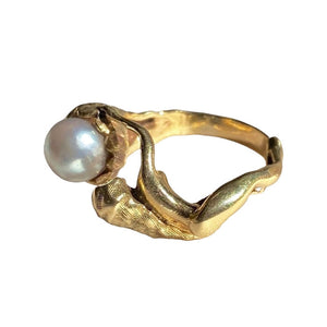 Minimalist Aesthetic Asymmetrical Pearl Ring