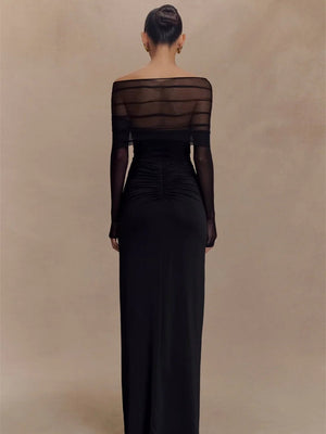 Off Shoulder Cut Out Maxi Dress view 5 | MAUVSTUDIO®