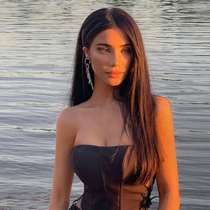 Off Shoulder Strapless Lace Up Corset