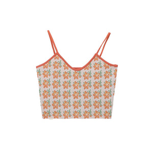 Orange Flower Knit Tank
