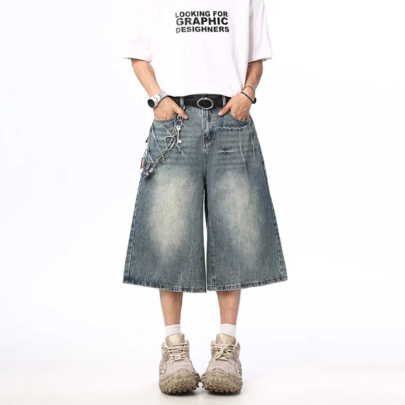 Oversized Wide Leg Washed Y2K Jorts