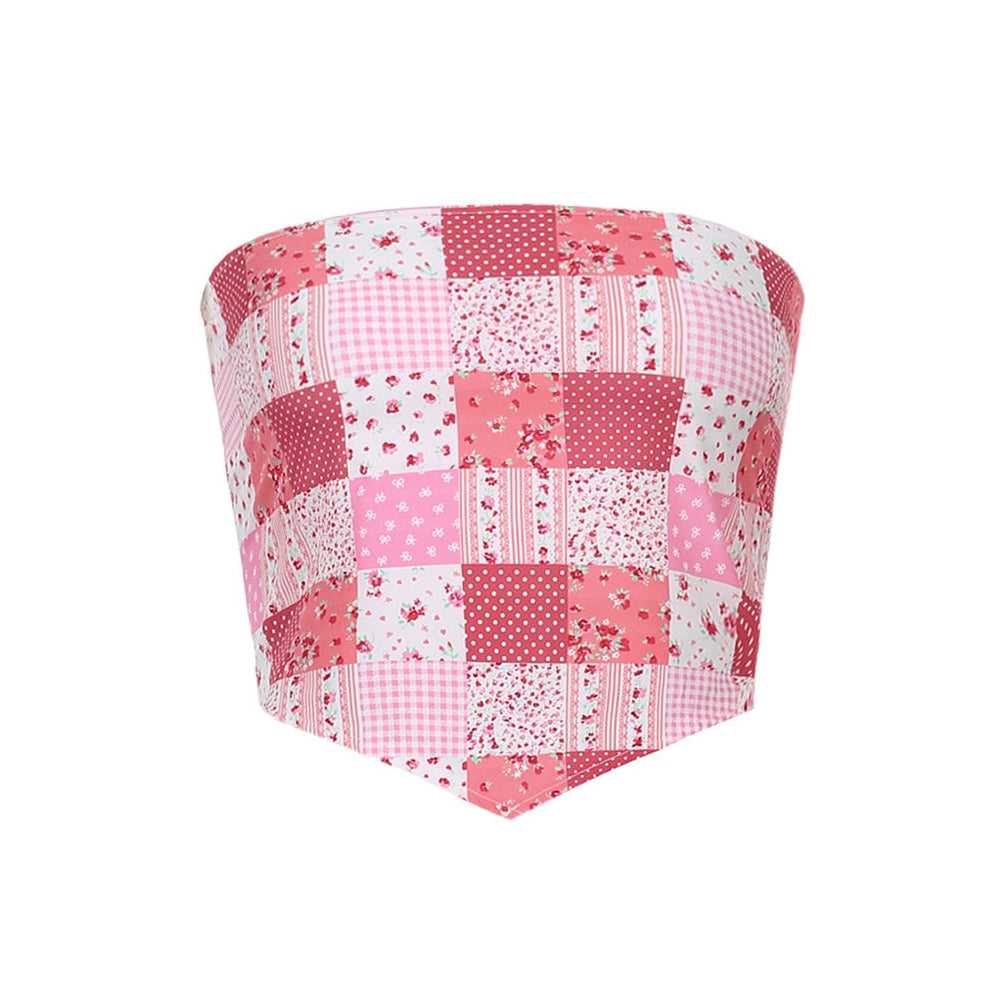 Patchwork Scarf Tube Top