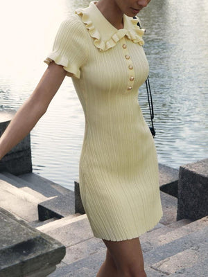 Peter Pan Collar Mini Dress view 2 | MAUVSTUDIO®