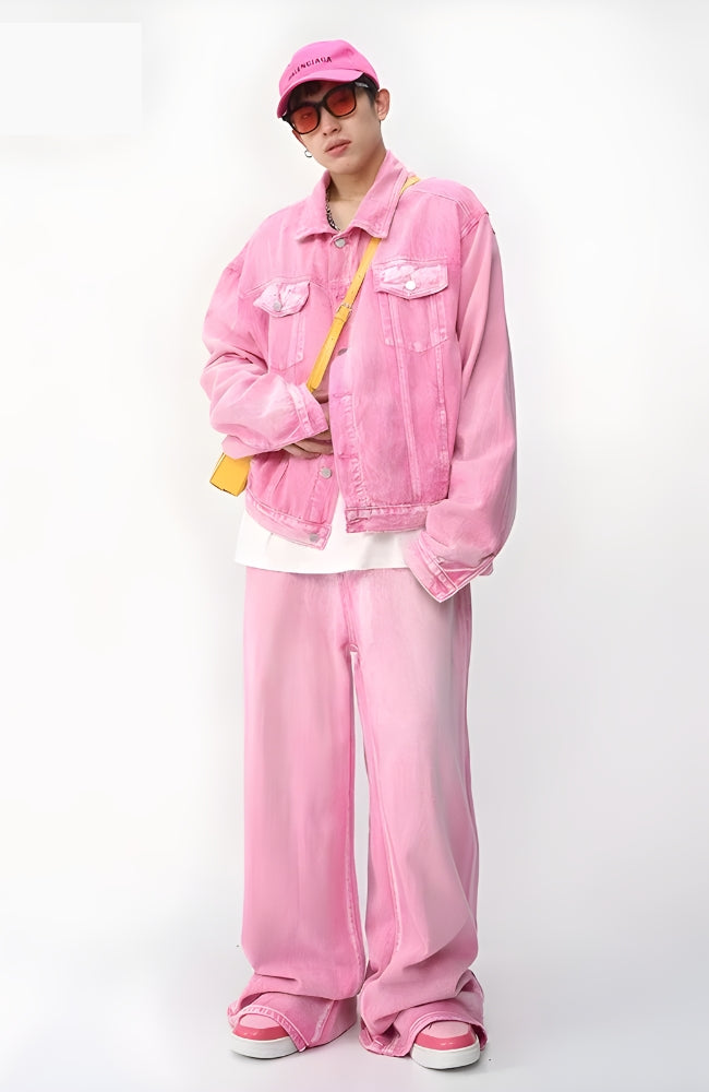 Pink Denim Jacket & Pants Two Piece Set – Mauv Studio – MAUV STUDIO®