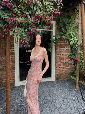 Pink Maxi Dress view 3 | MAUVSTUDIO®