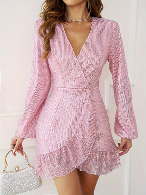 Pink Sequin Dress view 8 | MAUVSTUDIO®